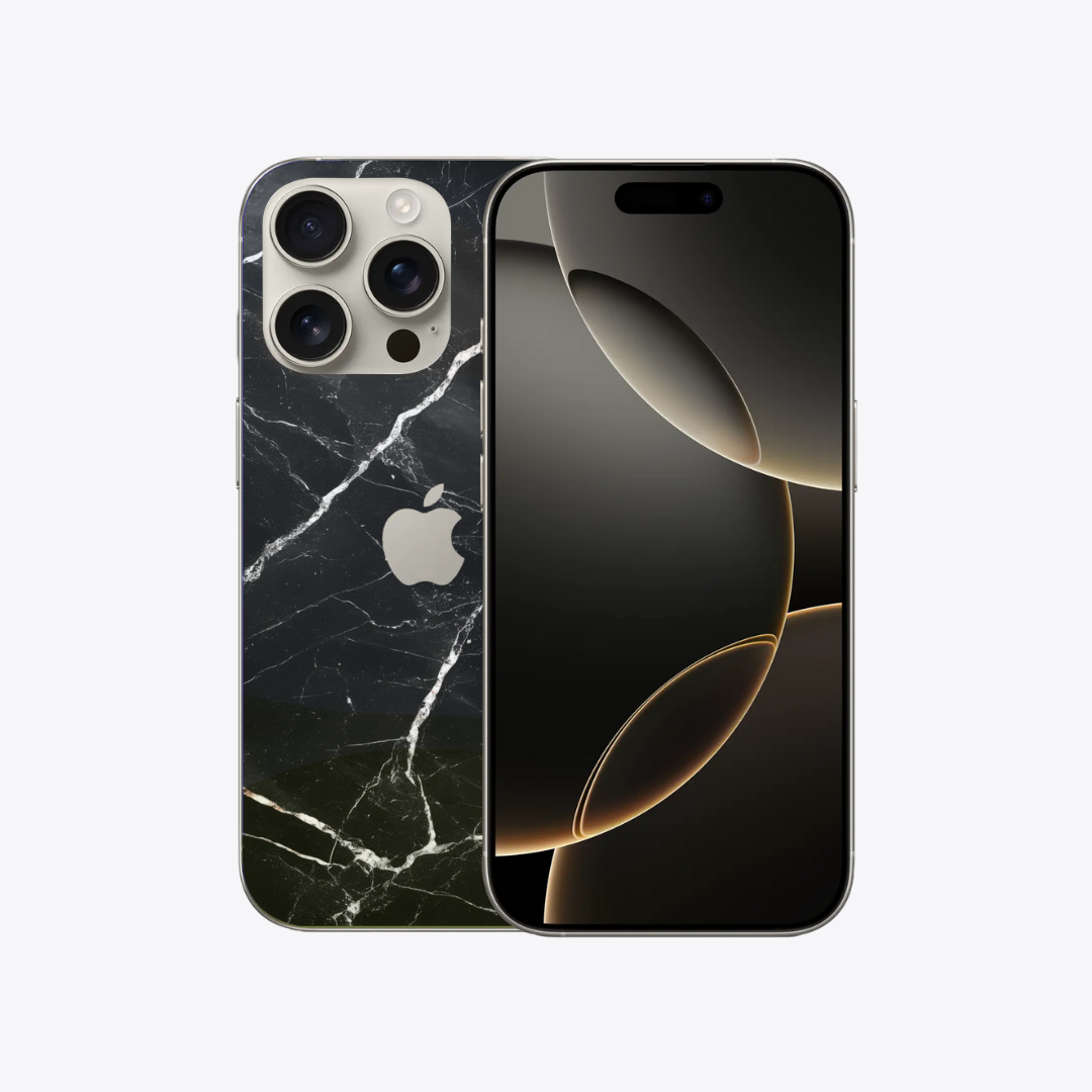 Marbre noir et blanc - Sticker pour Iphone