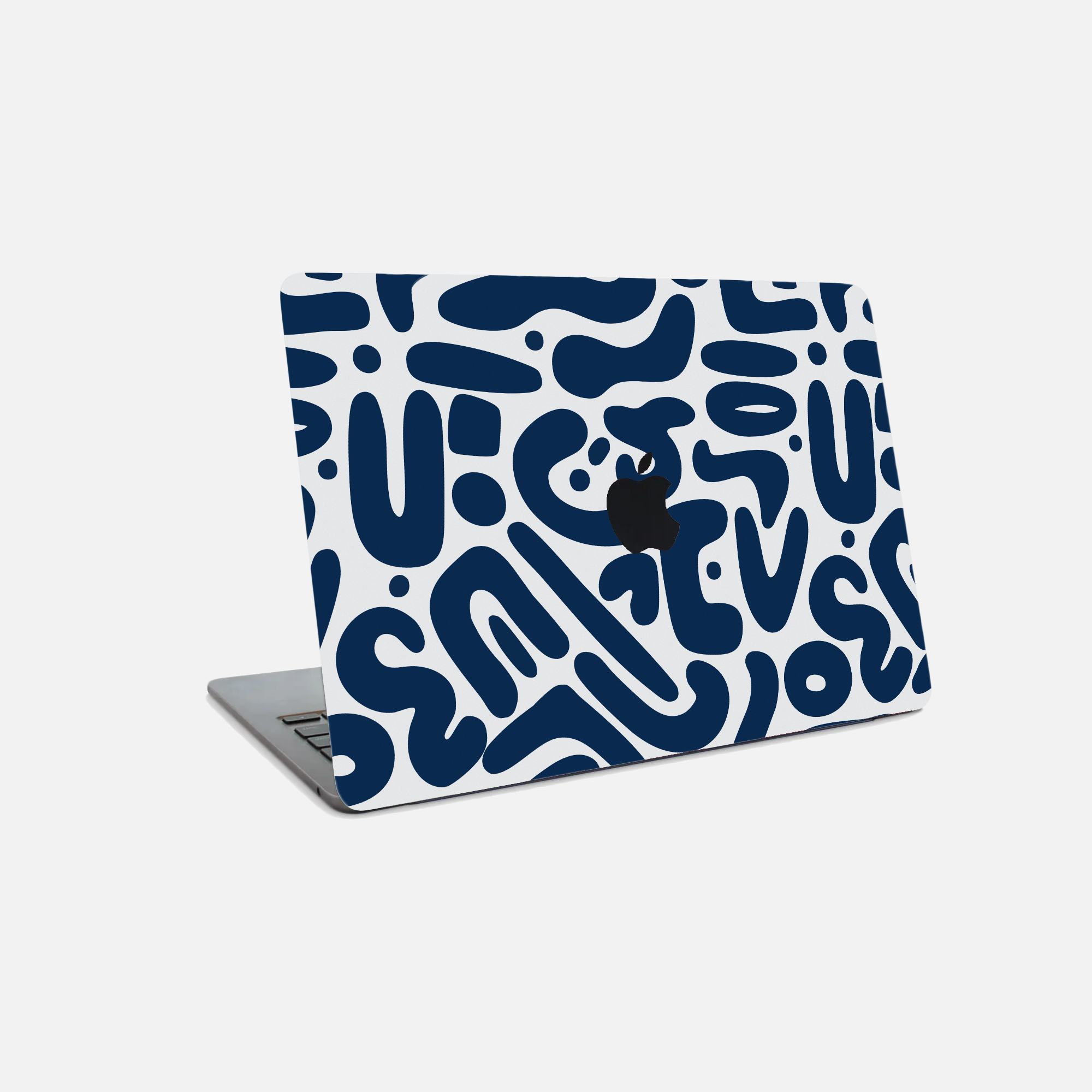 Motifs bleu sur blanc - Sticker pour Mac