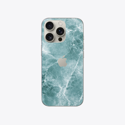 Marbre bleu mer - Sticker pour Iphone
