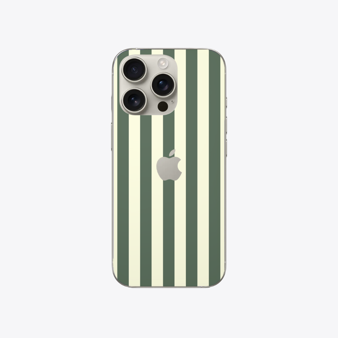 Olive Green Lines - Iphone Sticker