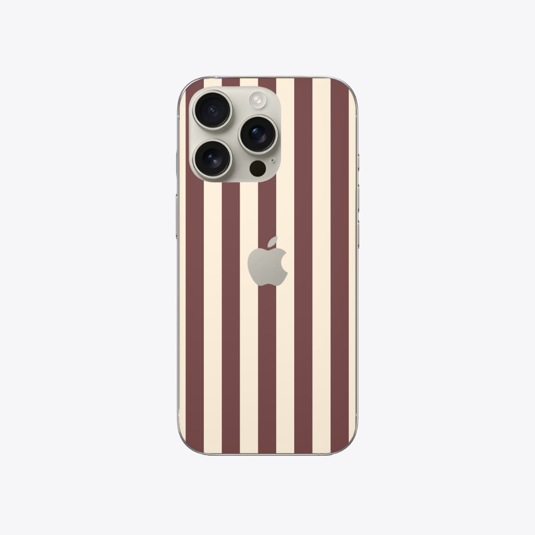 Burgundy Red Lines - Iphone Sticker