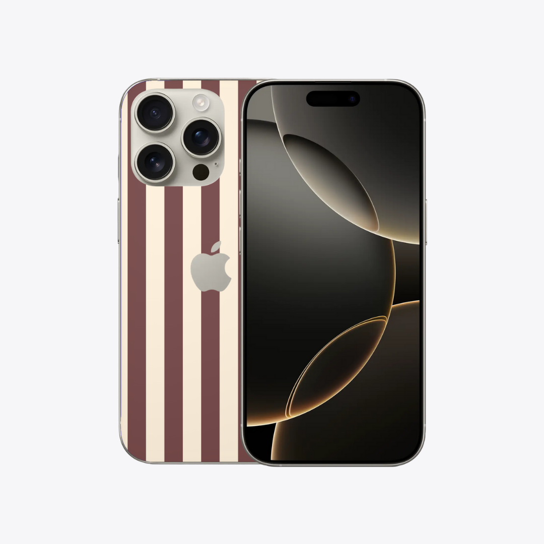 Burgundy Red Lines - Iphone Sticker