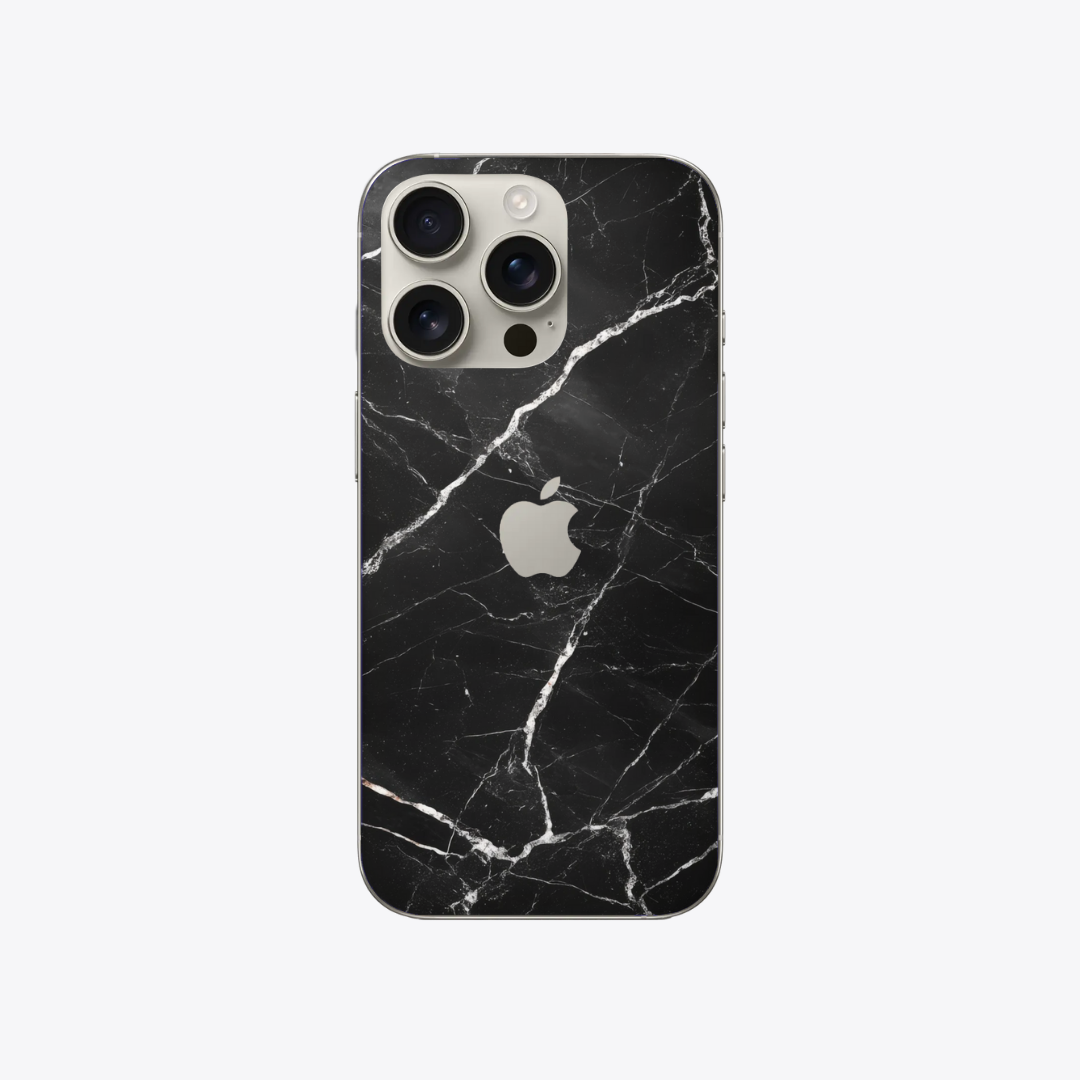 Marbre noir et blanc - Sticker pour Iphone