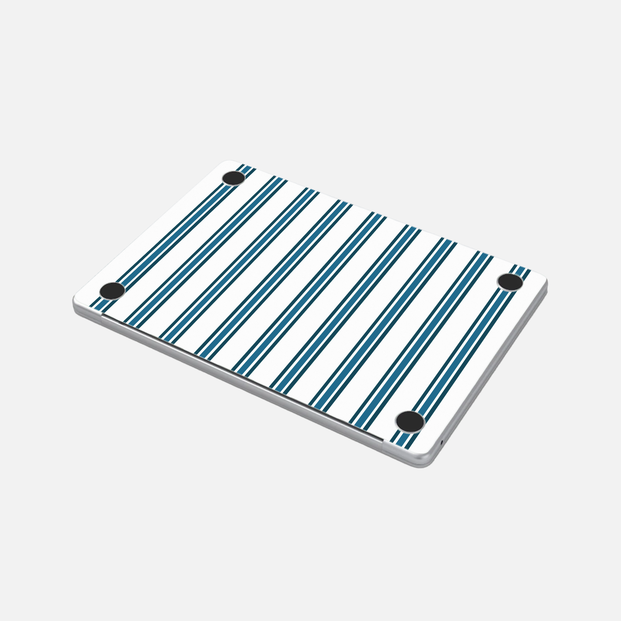 Lignes bleues et blanches - Sticker pour Mac.