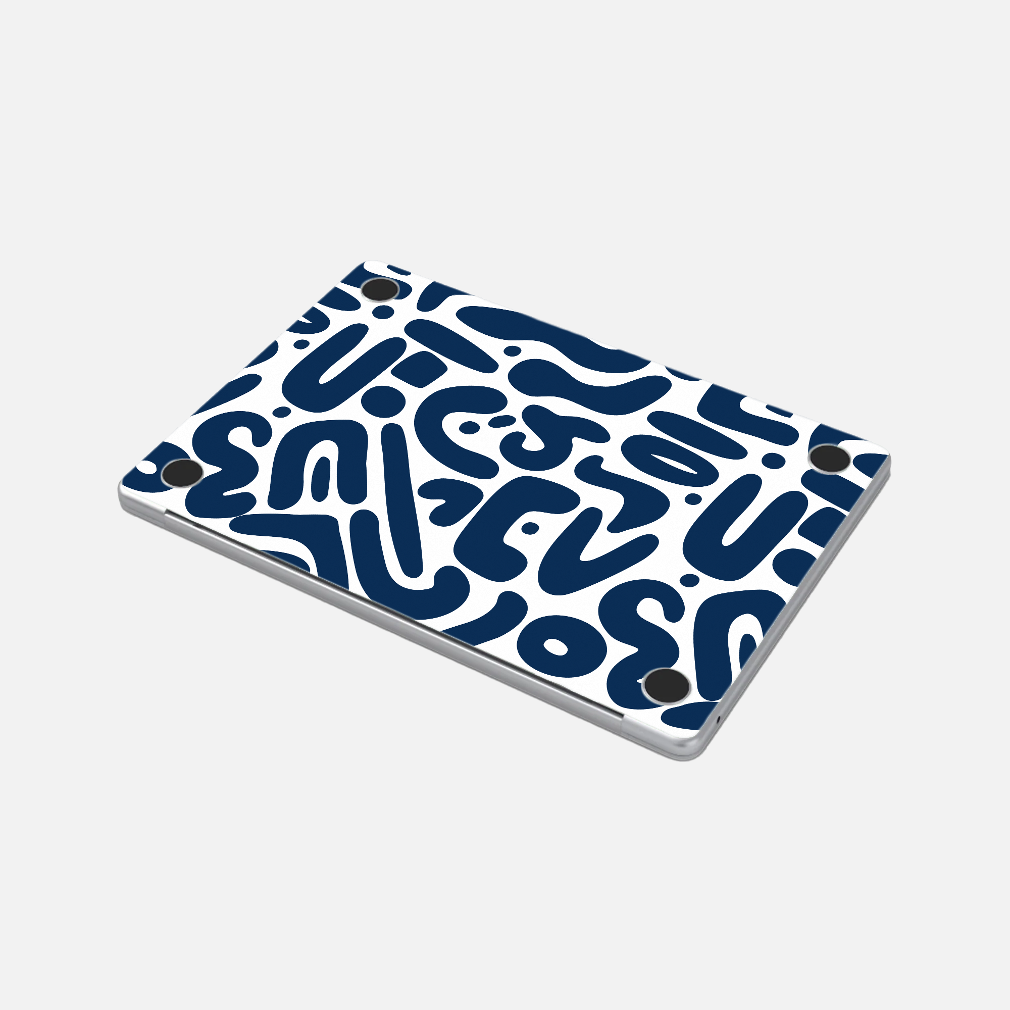 Motifs bleu sur blanc - Sticker pour Mac