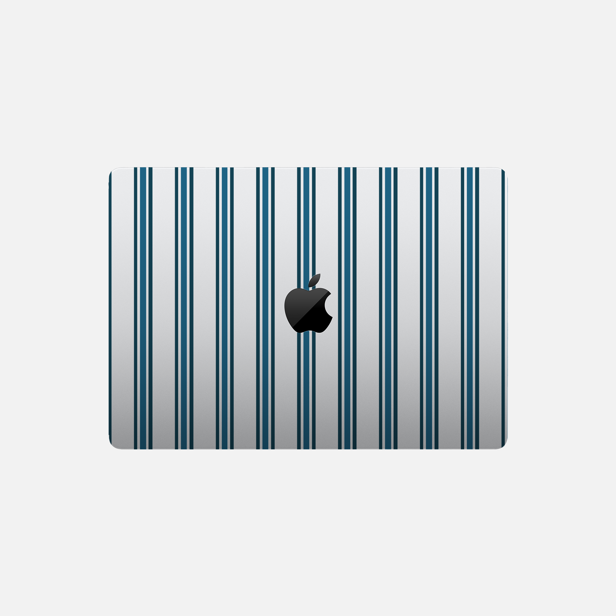 Lignes bleues et blanches - Sticker pour Mac.