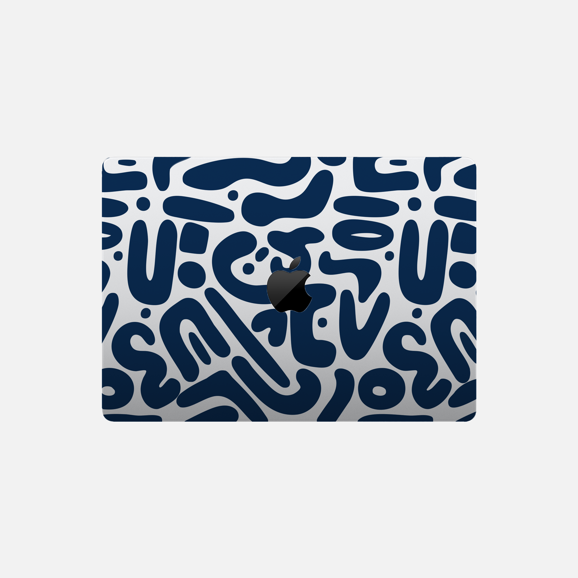 Motifs bleu sur blanc - Sticker pour Mac