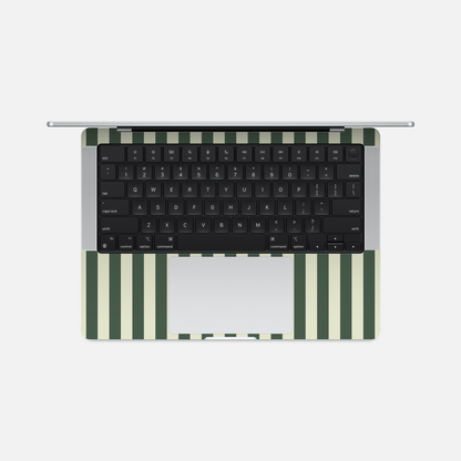 Lignes Vertes olives - Sticker pour Mac
