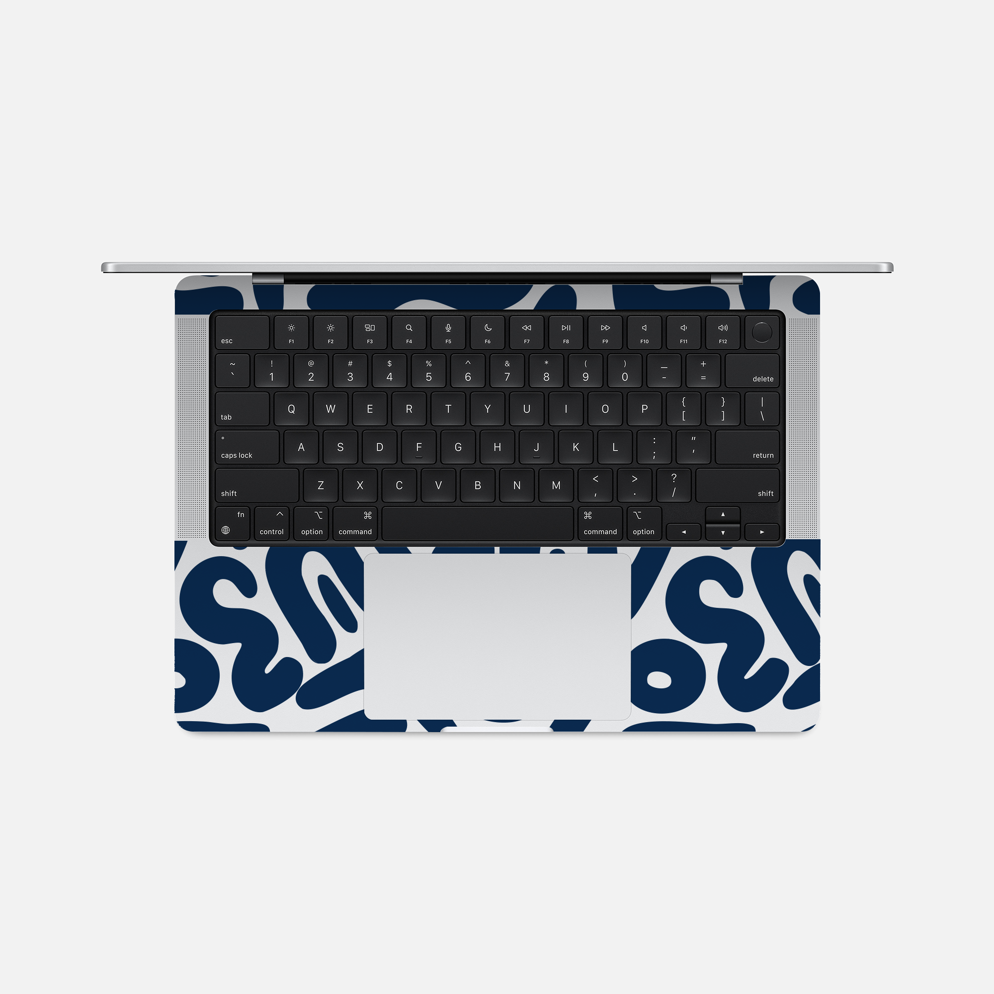 Motifs bleu sur blanc - Sticker pour Mac
